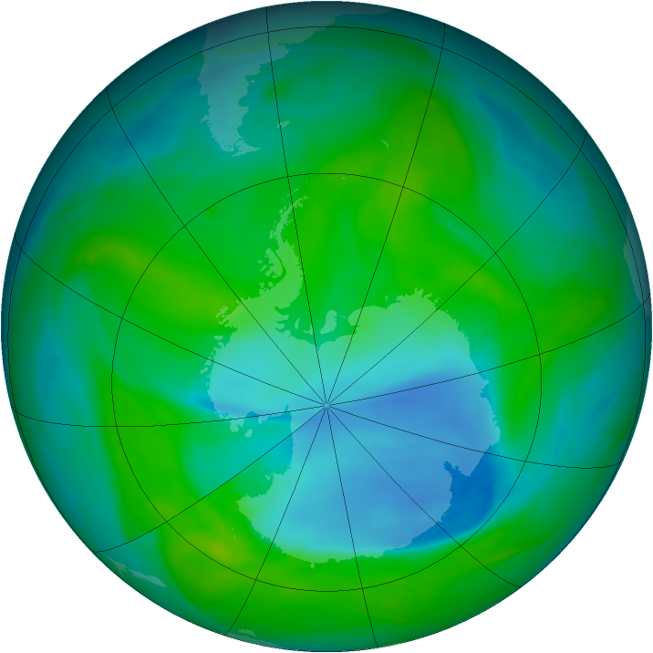 Antarctic ozone map for 17 December 2007